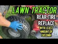 RIDING MOWER Rear Tire Replacement no cussing