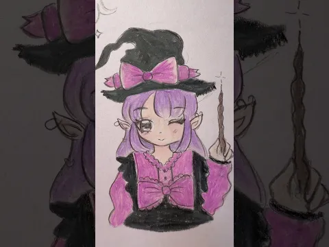 Brujita morada 💜✨ #drawing #dibujos #cuteart #spooky