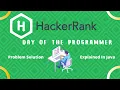 HackerRank Day Of The Programmer Solution Explained in java