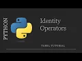 Identity operator Python Python Tutorial in Tamil