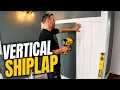 How to Install Vertical Shiplap in a Bathroom Easy DIY Accent Wall