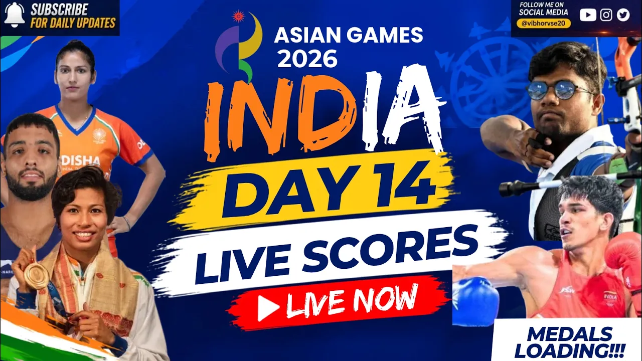 Live: Asian games 2026 Day 14 India! Archery, Wrestling, Boxing Finals Medals Loading!! Live Scores! 2026-10-02 03:19