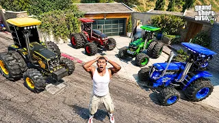 Franklin & Shinchan Collecting Indian Tractors In GTA 5 || Indian Tractor Collection