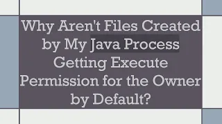 Why Aren t Files Created by My Java Process Getting Execute Permission for the Owner by Default