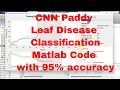 CNN Paddy Leaf Diseases Multiclass 10 Image Classification Matlab Code with 95 Accuracy - Part