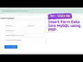 Insert Form Data Into MySQL Store Form Data into MySQL Using PHP Submit Form in PHP