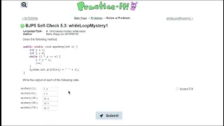 Java Practice It 5 3 whileLoopMystery1 while loop basics method