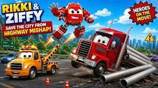 Supercar Rikki & Ziffy Save the Truck | Highway Rescue Heroes | My Little TV