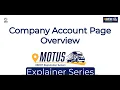 Company Account Page Overview Motus Explainer Series