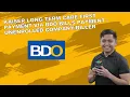 Kaiser Long Term Care First Payment via BDO Bills Payment - Unenrolled
