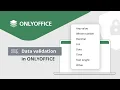 Data validation for spreadsheets in ONLYOFFICE Docs