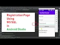 Registration Page in Android Studio Using MS-SQL Android Tutorial s