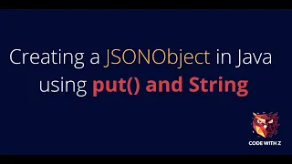 Creating a JSONObject using put and String Working Code