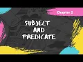 Subject and Predicate Chapter 2 Wren and Martin Examples Exercise