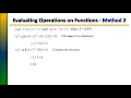 Arithmetic Operations on Functions with 6 EXAMPLES