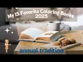 My favorite coloring books 2025 and finished pages within Annual tradition