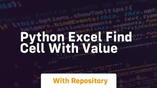 python excel find cell with value