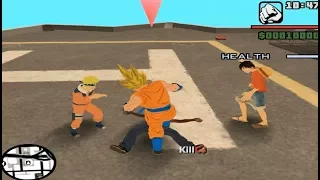 dyom mod cj vs luffy vs naruto vs goku