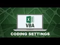 Excel VBA for Beginners - Coding settings and terminology