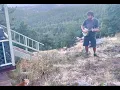 Playing banjo for a wild fox! He came back for an encore! Titled "Aesop Mountain" and streaming now!