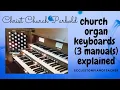 Lagu De klavieren van het kerkorgel (3 manualen) uitgelegd: zwelwerk, hoofdregister, koorregister en koppelingen gedemonstreerd.