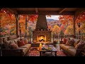 Download Lagu Cozy Autumn Porch Vibes 🍂 Happy September Jazz Music \u0026 Fireplace Crackling for Stress Relief
