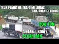Lagu Terjadi Insiden Ban Meledak, Momen Sangat Luar Biasa 4 Truk Tarik Muatan Trafo Di tanjakan Gentong