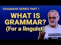 What is grammar For a linguist Grammar Series Part 1 of 5