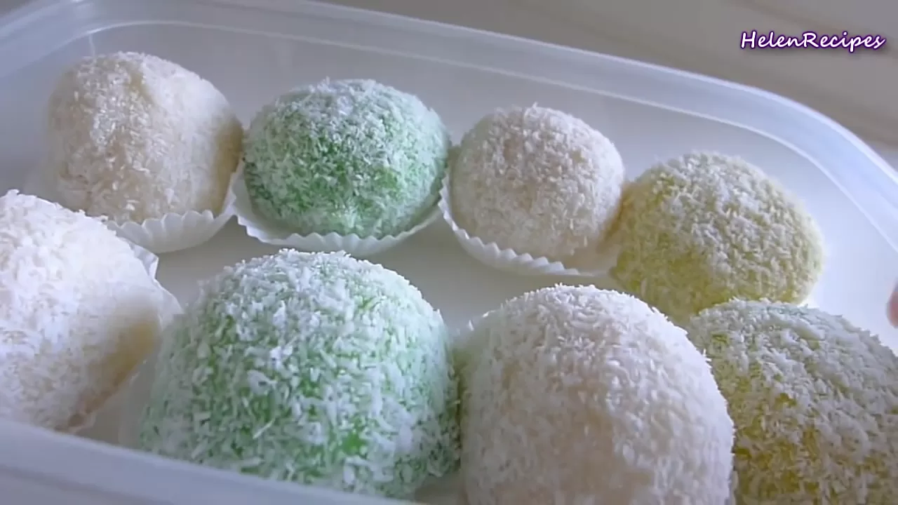 Snowball cake - Bnh bao ch   Helen