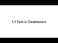 7 feet in cm How to Convert 7 Feet ft in Centimeters cm
