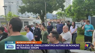 Polícia Civil identifica autores de pichação no Centro de Joinville após investigações