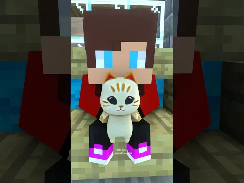 JJ dances with the cute cat 🐱  #minecraftanimation