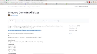005 Python at hackerrank Integers come in all sizes