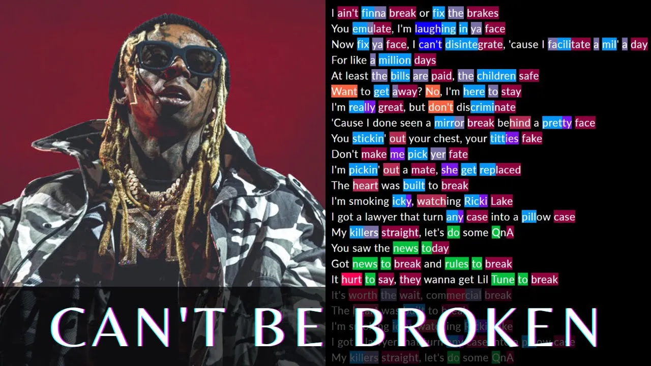 Lil Wayne - Can't Be Broken | Rhymes Highlighted