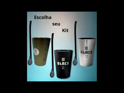 Download MP3 Kit Copo Cuia Guampa Bomba Clássica Black Erva Mate Tereré