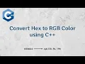 How to Convert Hex to RGB Color using C