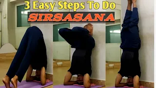 How to do Sirsasana with Wall Support Headstand for Beginners