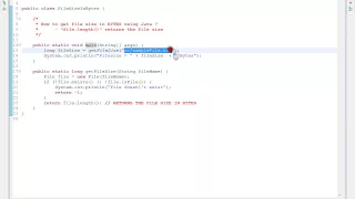 HOW TO GET FILE SIZE IN BYTES USING JAVA