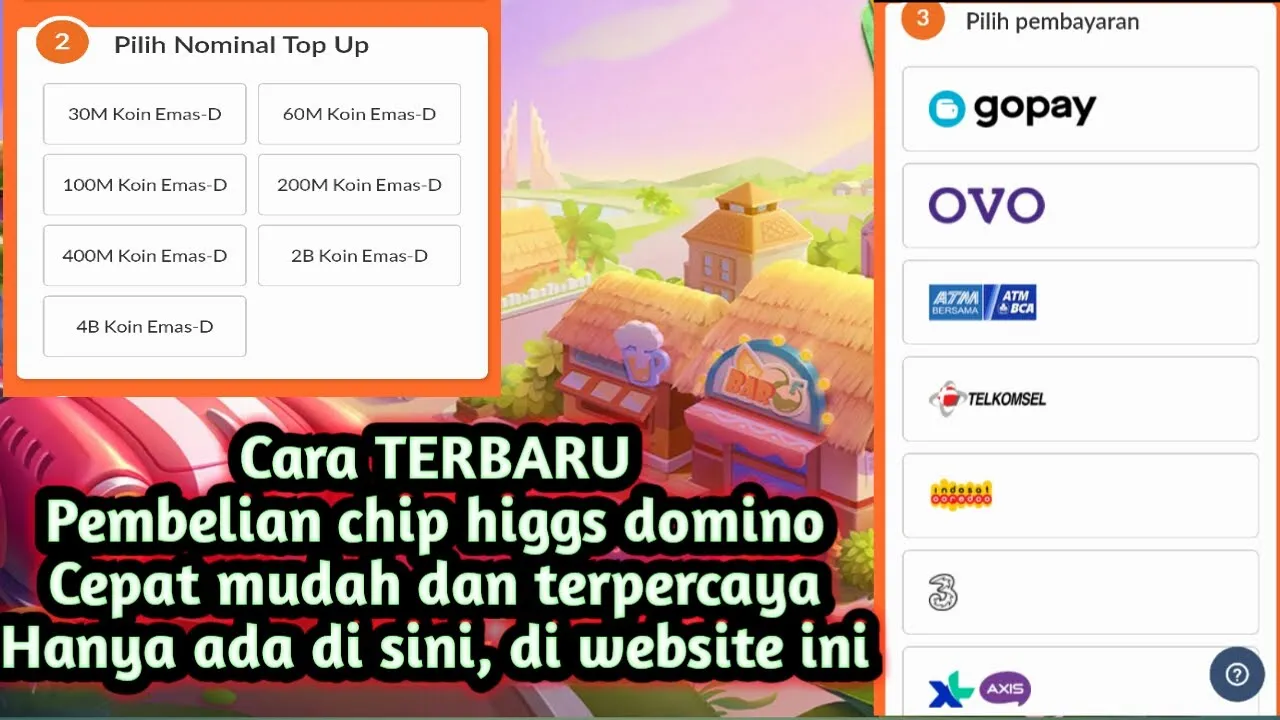 TOP UP HIGGS DOMINO Pakai Pulsa | Top Up VIP Perunggu higgs domino GAME BERHADIAH PULSA