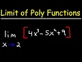 How To Find The Limit of a Polynomial Function - Calculus