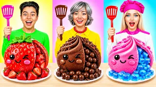 Desafio de culinária: Eu vs. Vovó vs. Barbie! Batalha maluca de bolos, por RATATA POWER