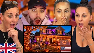 British Family Reacts to British Family Experiences Halloween in America