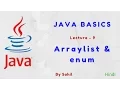 Java Basics Arraylist enum Lecture 9 in Hindi