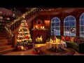 Christmas Jazz on a December Night ❄️ Fireplace Sounds \u0026 Gentle Snowfall in Cozy Christmas Ambience
