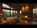 NO ADS⛈️Calming Rain on Porch at Forest | Soft Rain & Warm Fireplace Sounds for Deep Relaxation