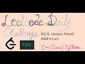 929 Unique Email Addresses Leetcode Easy Cpp Java Python3