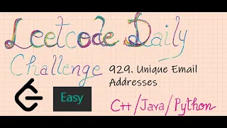 929 Unique Email Addresses Leetcode Easy Cpp Java Python3