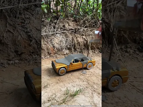 गाड़ी पर सीमेंट 🚘😂~ mini wood toy - woodworking art skill / wood / hand crafts / #shorts