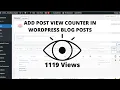 HOW TO ADD POST COUNTER IN WORDPRESS AND CUSTOMIZE METADATA