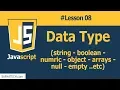 Data Types in Javascript Lesson 08 JAVASCRIPT Tutorial